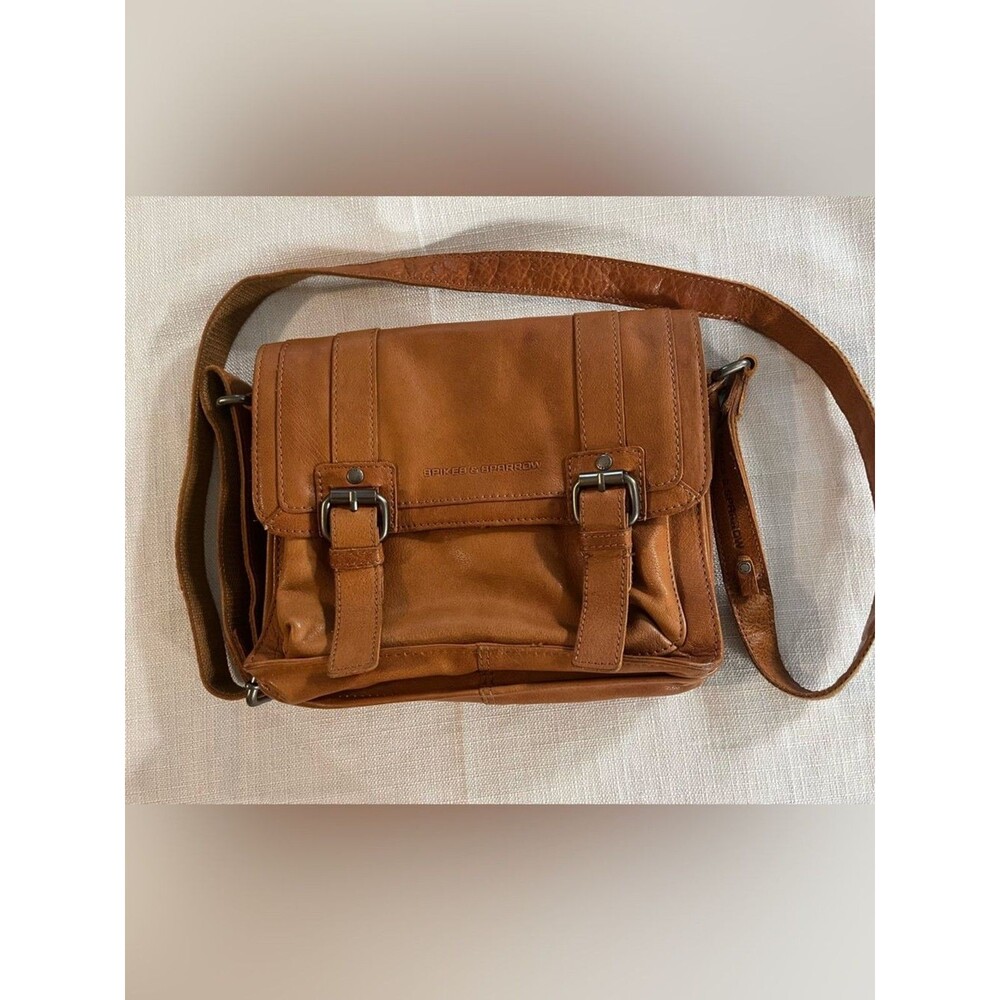 Spikes & Sparrow Brown Leather Messenger Bag - Classic Crossbody